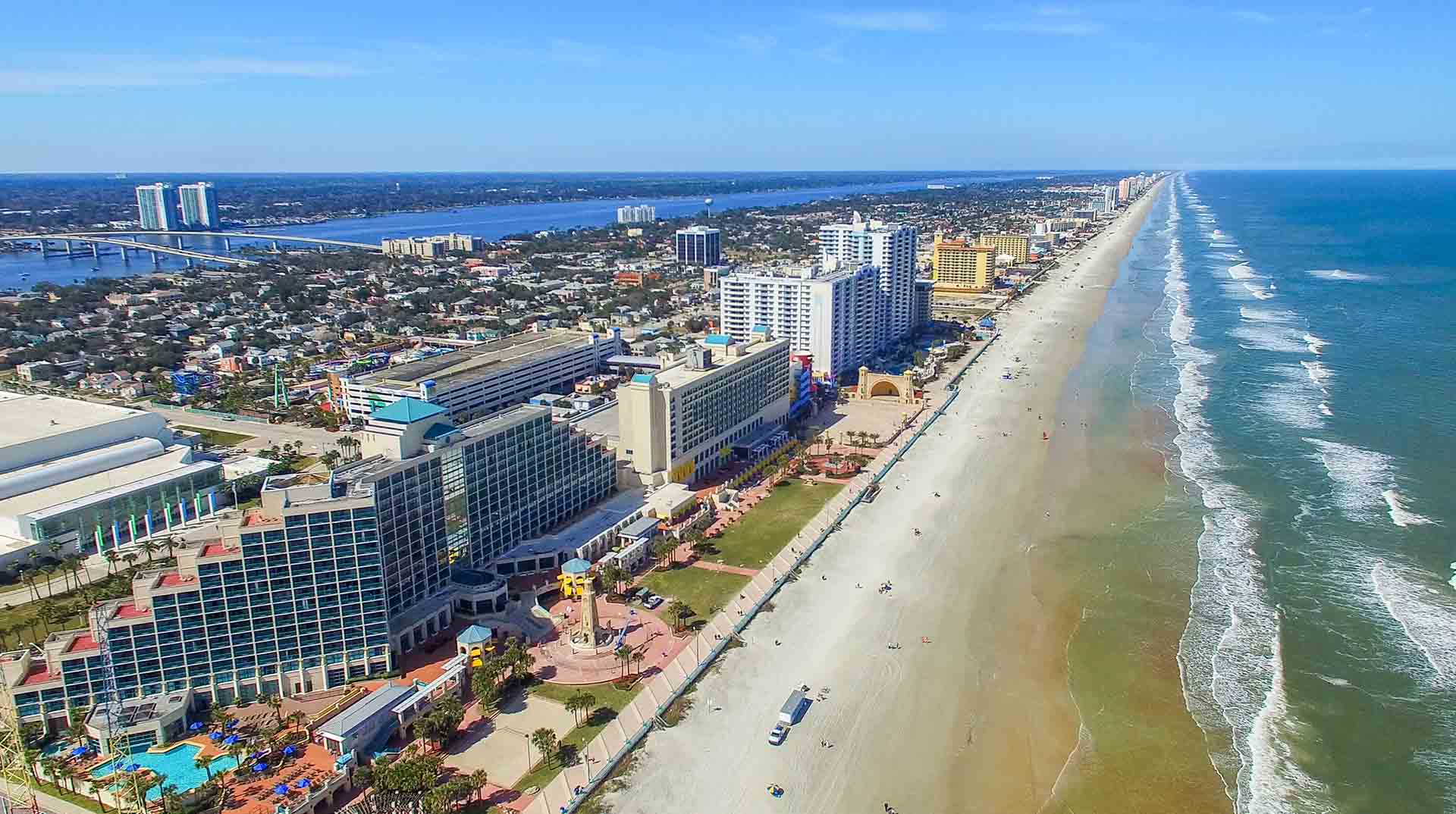 Arial view of Okaloosa County beaches
