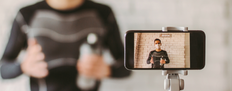 Man taking selfie with smart phone